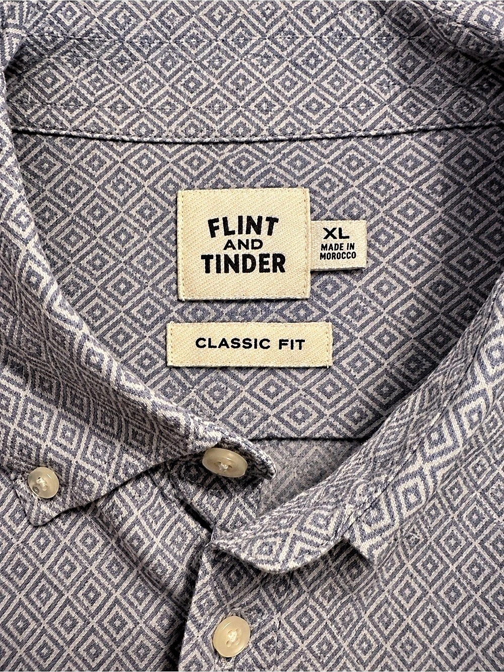 Flint and Tinder Classic Fit Short Sleeve Button-Down Shirt Geometric Short - Picture 3 of 6